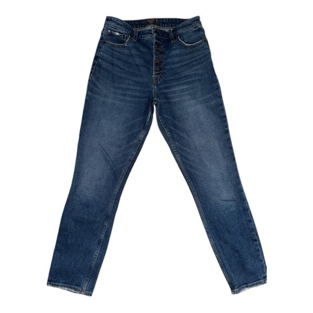 A&F Women's Blue Skinny Jeans | 6R | Trendy Dark Denim w/ Buttons